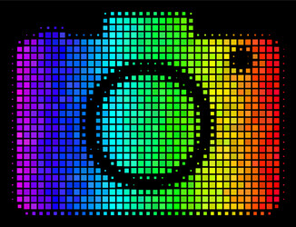 rainbow dot photo camera icon vector