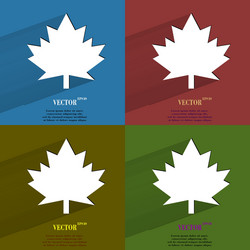 Color set maple leaf flat modern web button vector