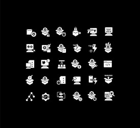 set simple icons software testing vector image