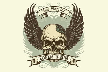 skull sky warrior Vector Image
