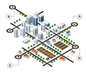 city isometric infographics there are diagram vector