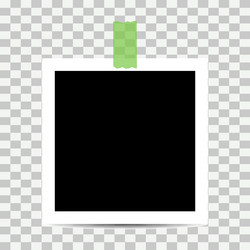 old photo empty frame isolated on transparent vector image