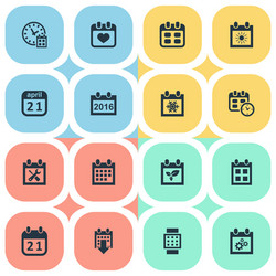 set of simple plan icons vector image