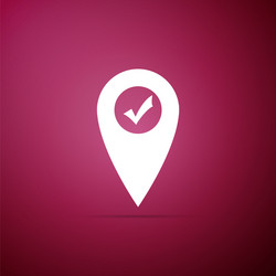 map pointer with check mark icon isolated vector image