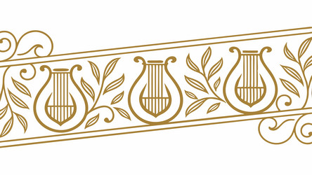 repeating lyre instrument pattern border design vector image