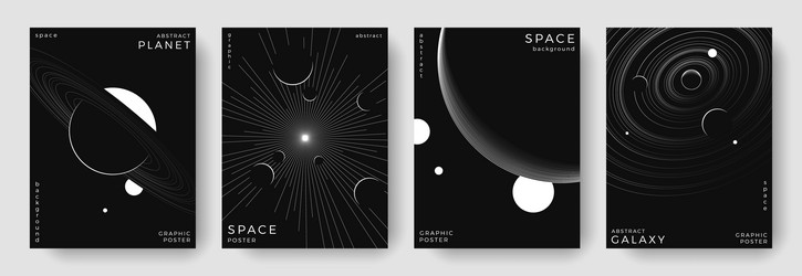 set of abstract space astronomy backgrounds vector image