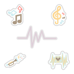 set of color label design collection sound vector image