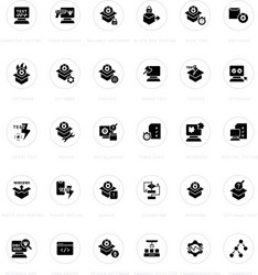 set simple icons software testing vector