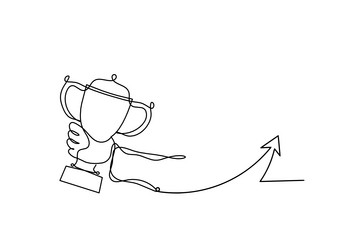 abstract cup with direction as continuous lines vector image
