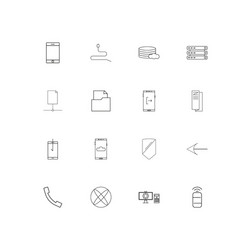 network and database linear thin icons set vector image