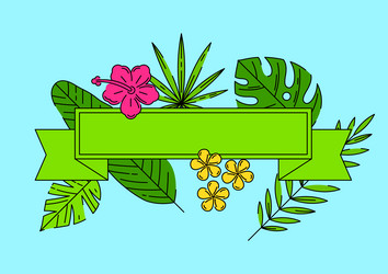 ribbon with stylized palm leaves decorative image Vector Image