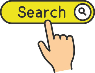 search button click color icon vector image