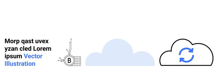 cloud synchronization graphic with tech elements vector image