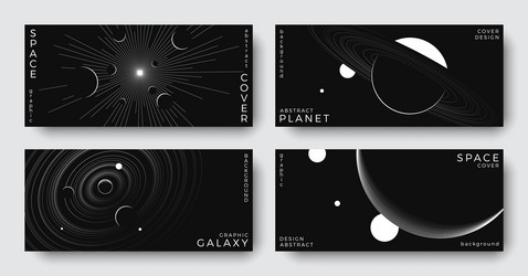 set of abstract space horizontal backgrounds vector image