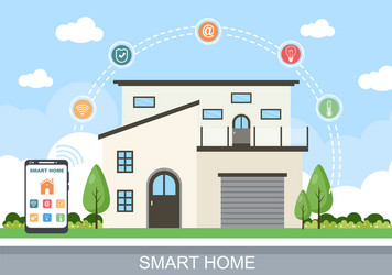 Smart home technology house control system Vector Image