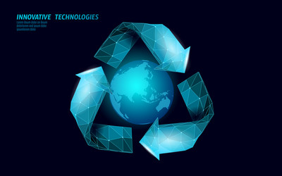 3d recycle plastic symbol on earth environment vector