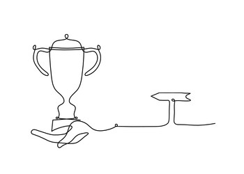 abstract cup with direction as continuous lines vector image