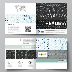 business templates for square bi fold brochure vector