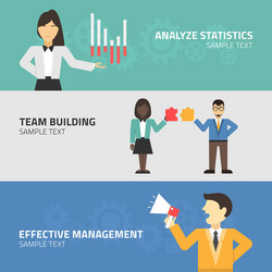 Flat design concept for statistics team building vector