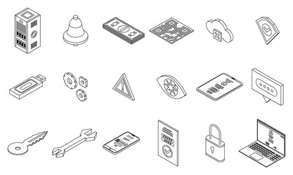 multi-factor authentication icons set vector image