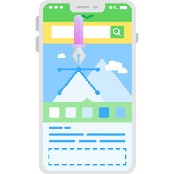 responsive design creation on mobile icon vector image