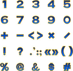 set of numbers and signs buttons vector image