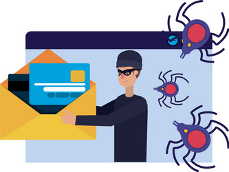 hacker stealing information avatar character vector image