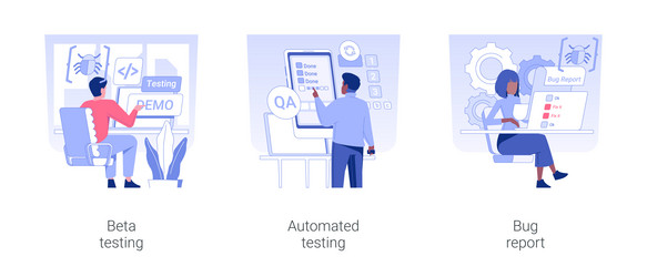 quality assurance team isolated concept vector