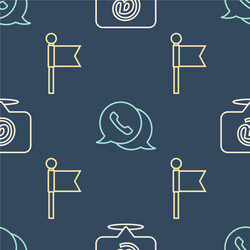 set line mail and e-mail location marker vector image