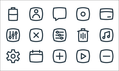 basic ui line icons linear set quality vector image