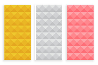 Diamond Pattern Set - Three Styles vector image