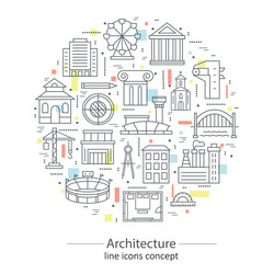 modern thin line concepts with architecture vector image