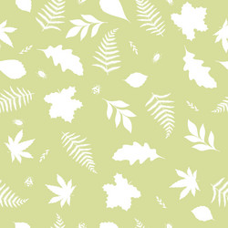 Seamless pattern with different leaves and bugs vector