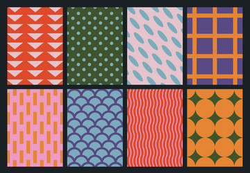 set of colorful geometric backgrounds minimal vector image