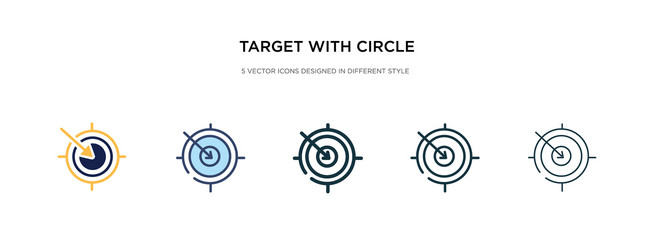 target with circle icon in different style two vector image