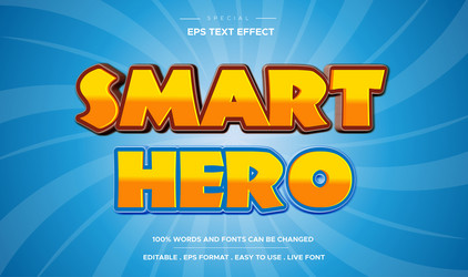 editable text effect smart hero style vector image