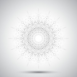 futuristic abstract form with connected line vector image