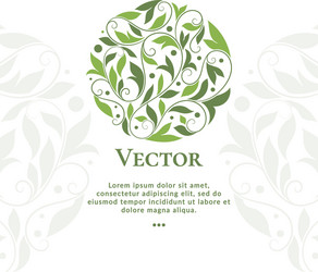 green leaves emblem template vector