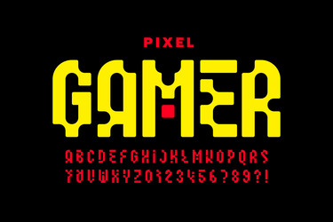 pixel style font design alphabet letters vector image
