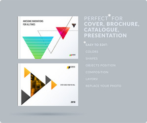 Triangular design presentation template vector