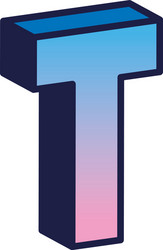 3d t letter design Royalty Free Vector Image - VectorStock