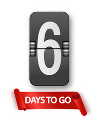 6 days to go icon set countdown of remaining vector image