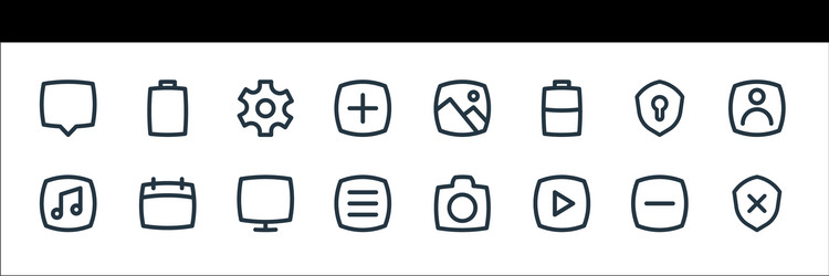 basic ui line icons linear set quality vector image