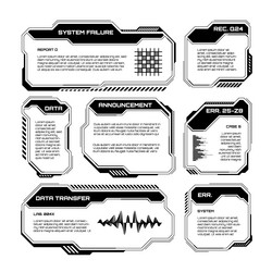 Black futuristic hud or ui elements sci-fi user Vector Image