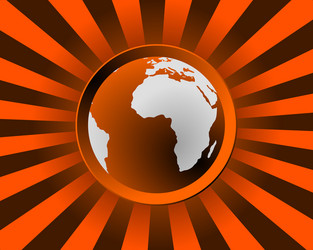 globe with rays vector image