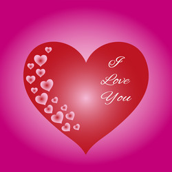 pattern of hearts with text card isolated object vector image