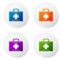 color first aid kit icon isolated on white vector