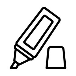 highlighter icon in line style for any projects vector image