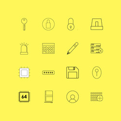 internet technologies linear icon set simple vector image