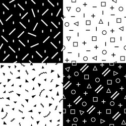 memphis seamless pattern geometric design for use vector image
